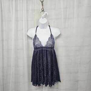 Victoria's Secret Y2K Babydoll Tank Lace Blue Fairy Whimsigoth Angelcore Sheer M